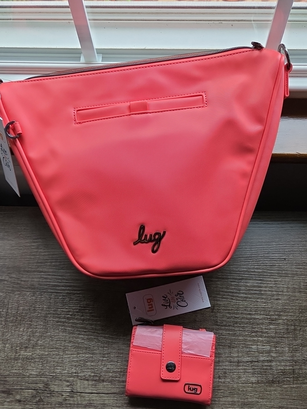 Lug Pink Grapefruit Crossbody Bag with Matching Wallet